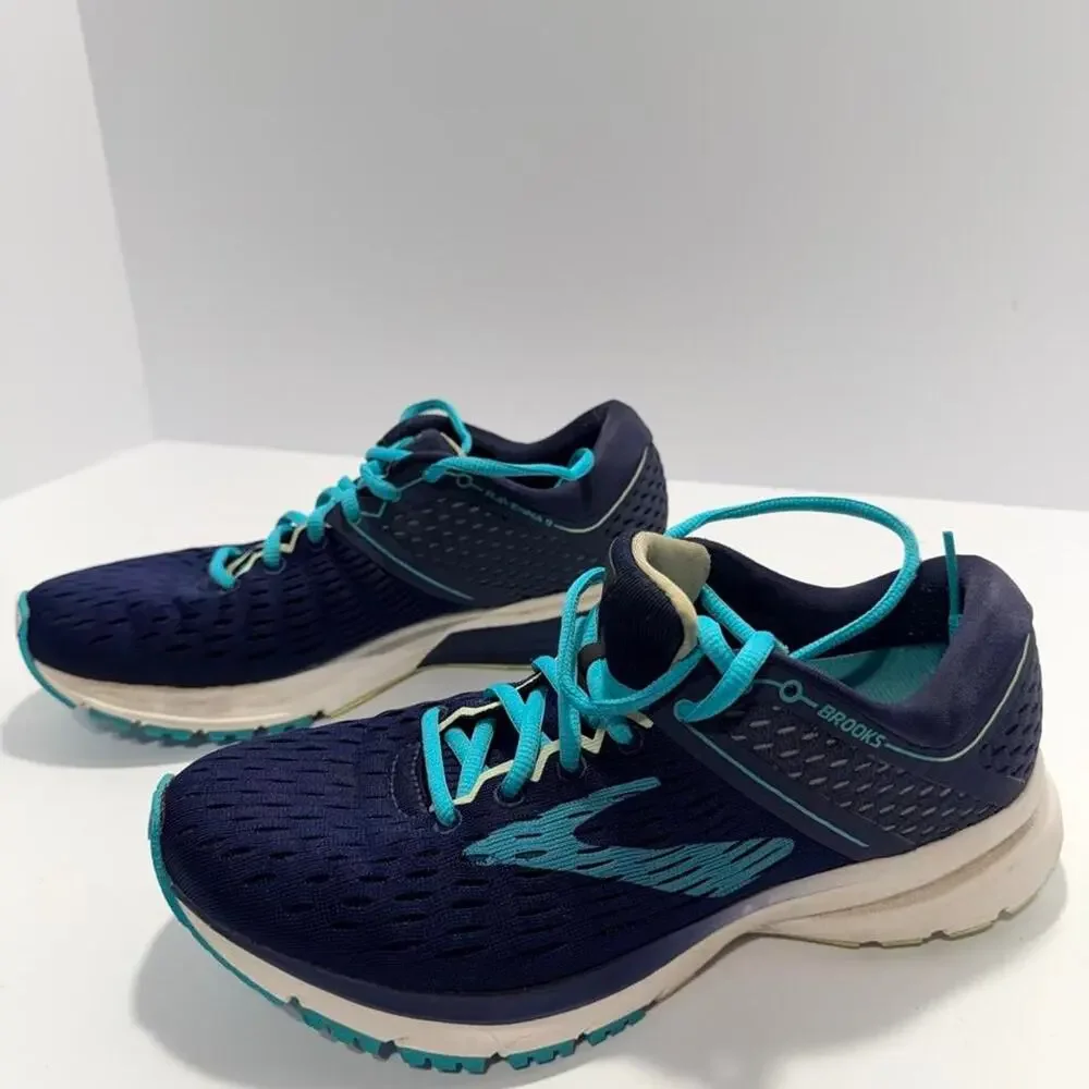 Brooks Ravenna 9 Womens Size 8 B Medium Navy Blue Turquoise Running Shoes